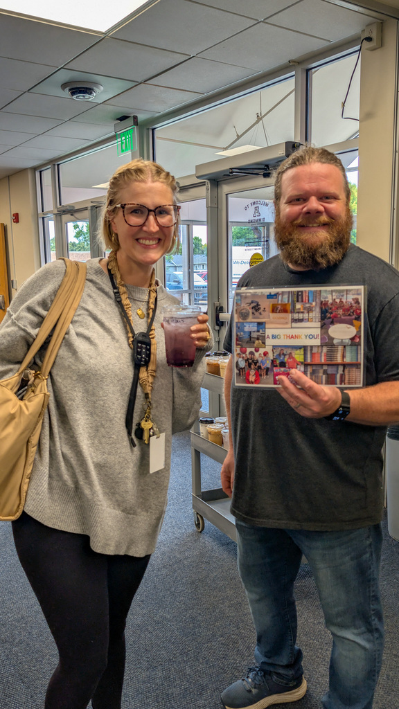 SMS teacher with her coffee and Brodie from The Market