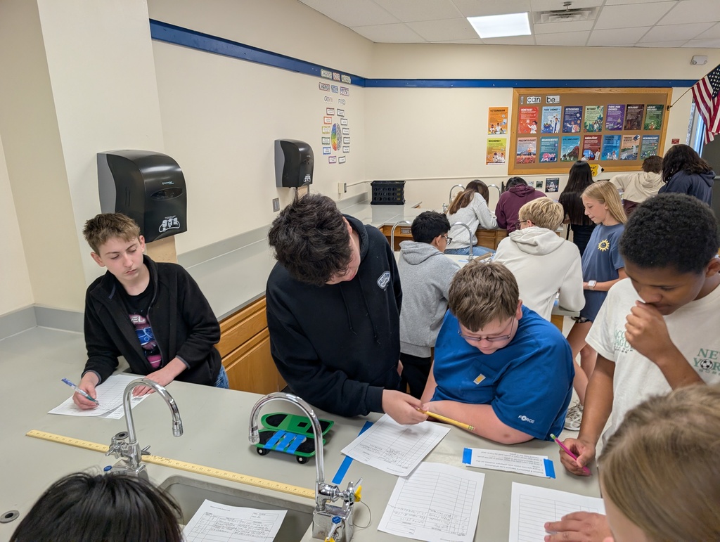 HMS 8th graders have been busy learning about forces and motion through various activities in science class!