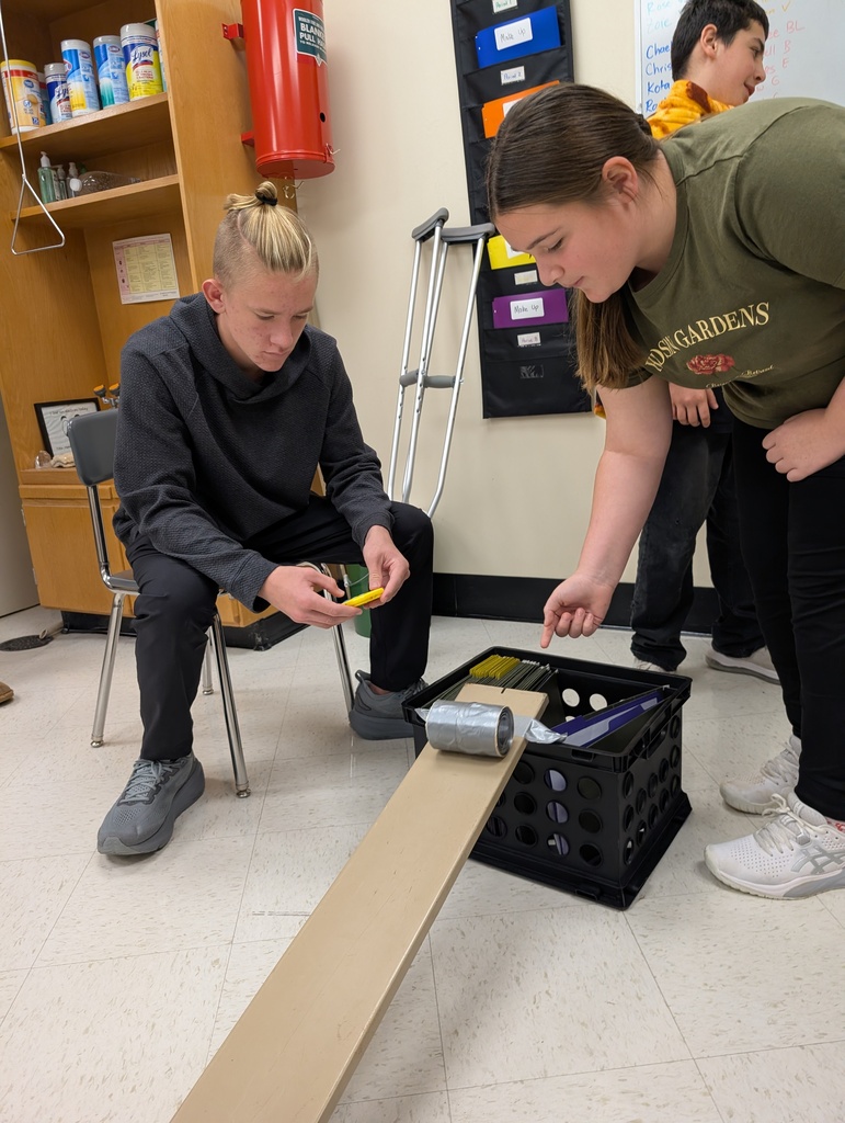 HMS 8th graders have been busy learning about forces and motion through various activities in science class!