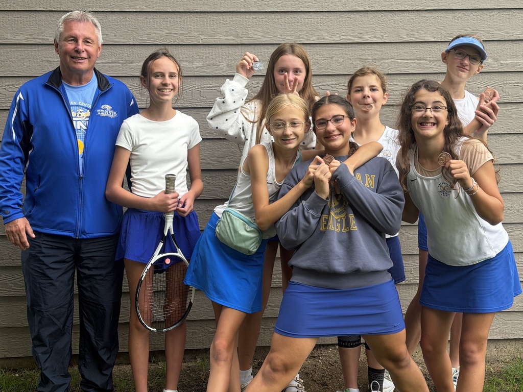 Middle School tennis team and coach