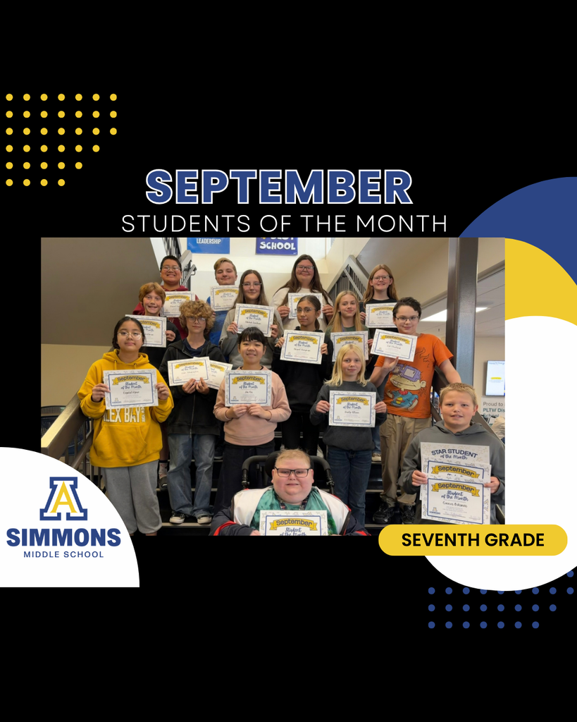 7th grade Student of the Month winners