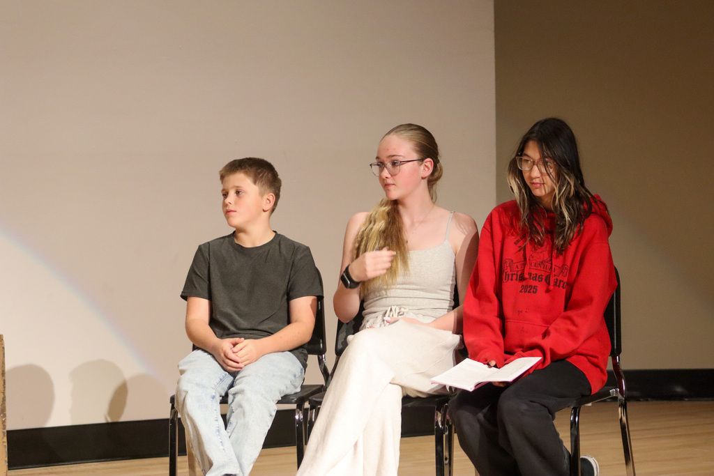 Holgate students rehearsing their fall play