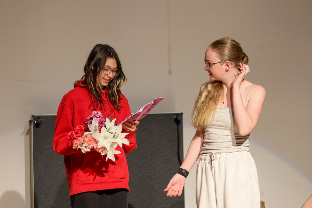 Holgate students rehearsing their fall play