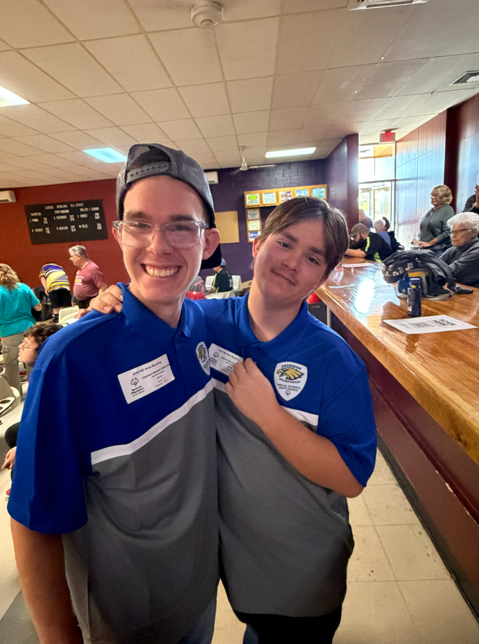Golden Eagle Special Olympics Bowlers at the bowling alley