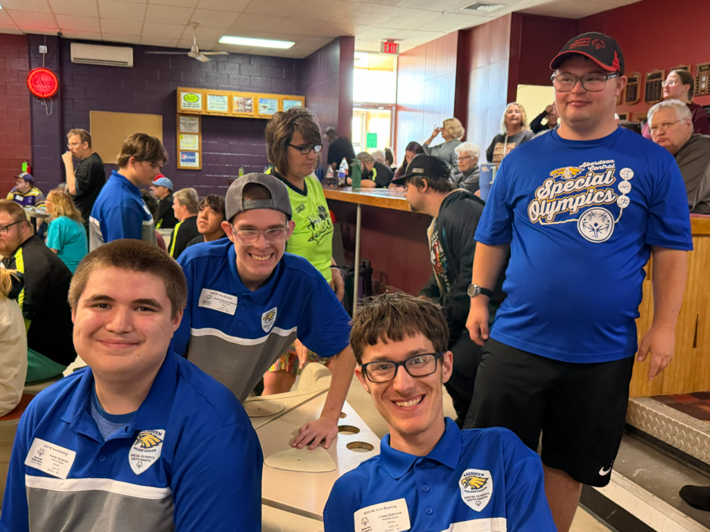 Golden Eagle Special Olympics Bowlers at the bowling alley