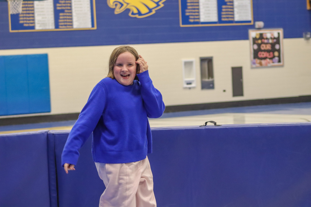 SMS student playing ga ga ball at Family Fun Night