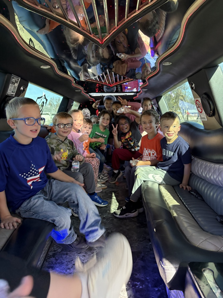 students in limo
