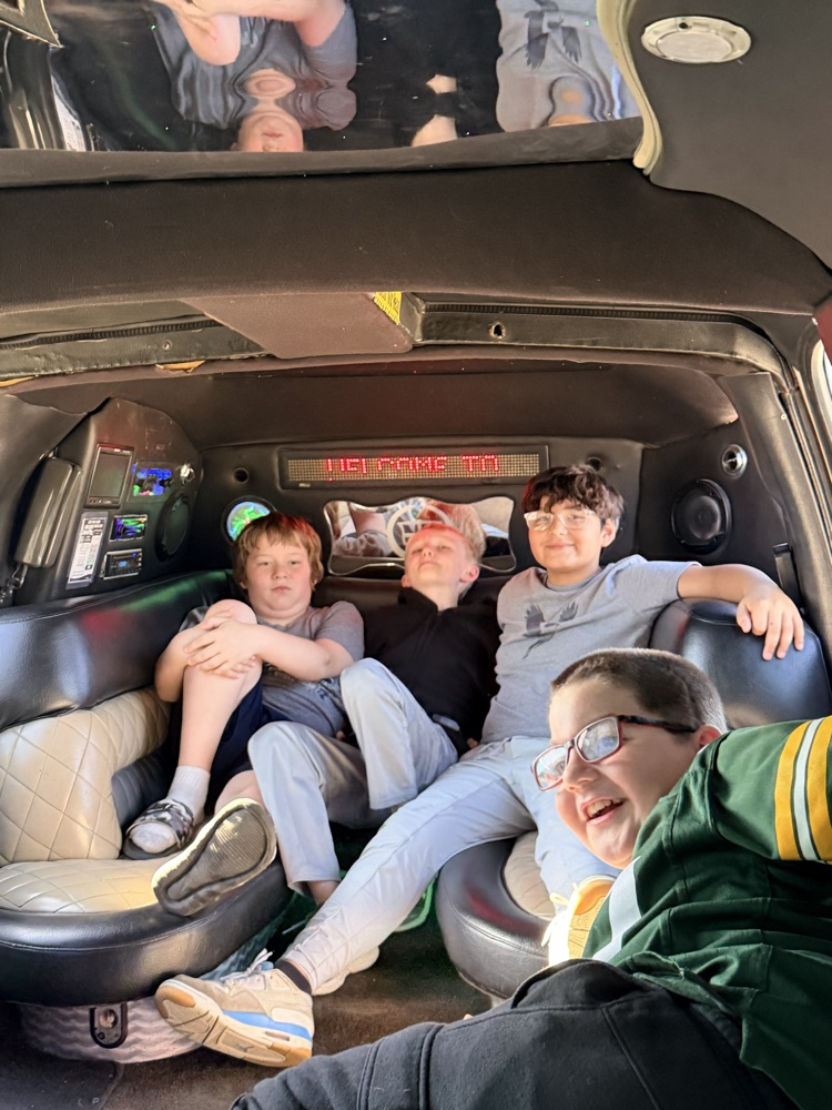 students in limo