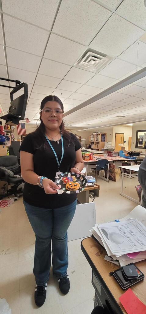Jazmine, our V.P, made some awesome spooky cookies!