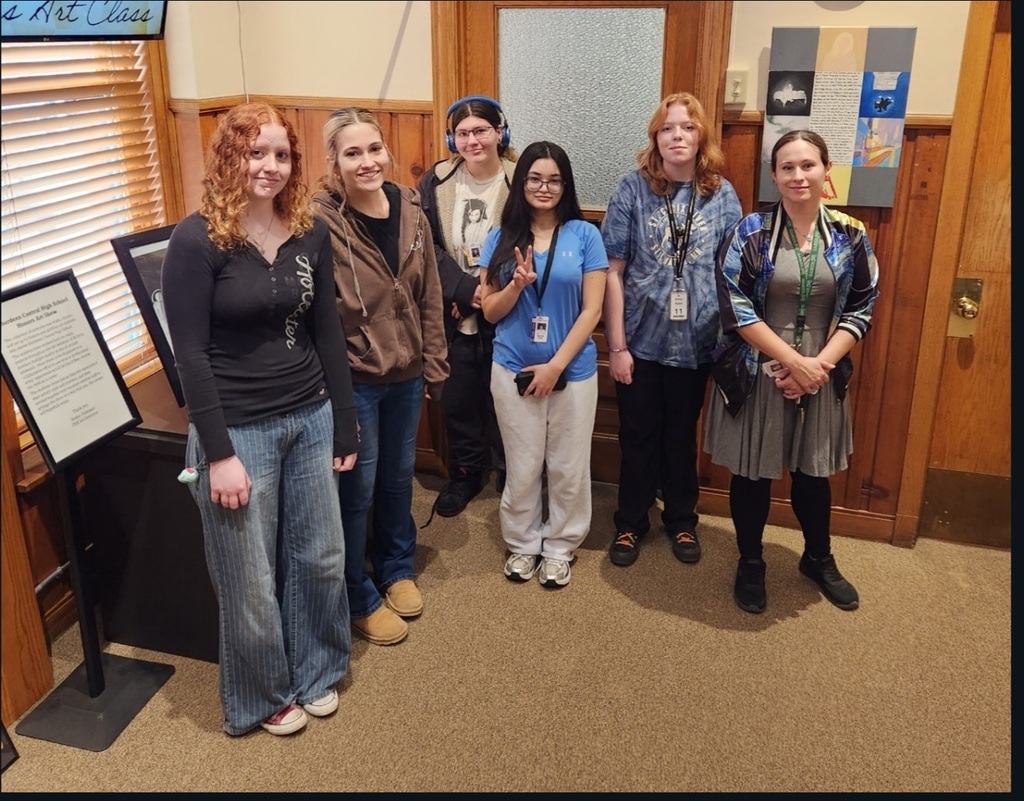 Our Honors/Portfolio art class went to the Dakota Prairie Museum to help curate their own art show!