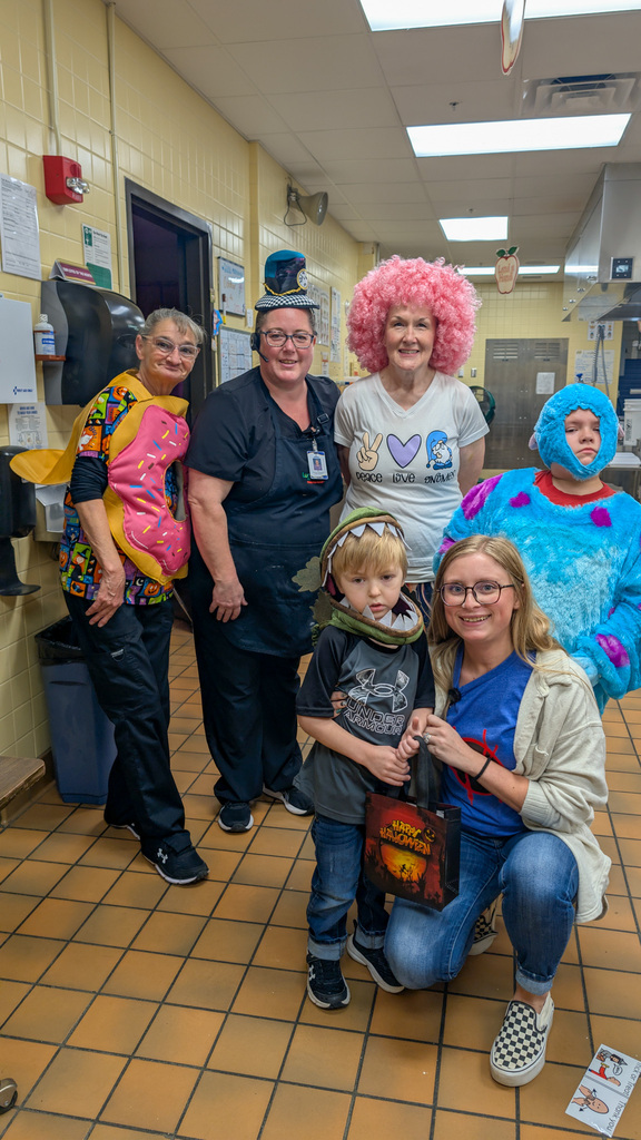 Students and staff dressed up for Halloween at Lincoln Elementary