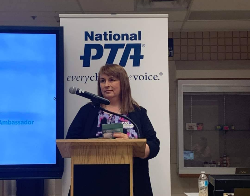 Doering at National PTA podium