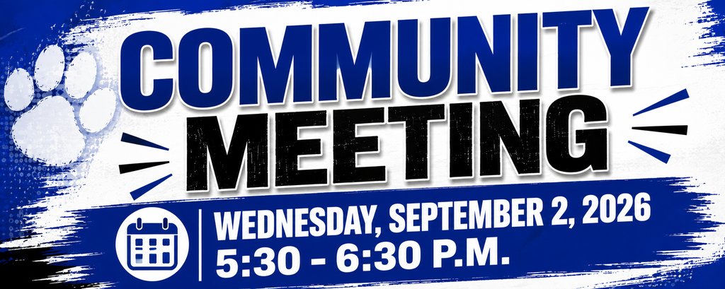 Graphic of times and dates for community meeting