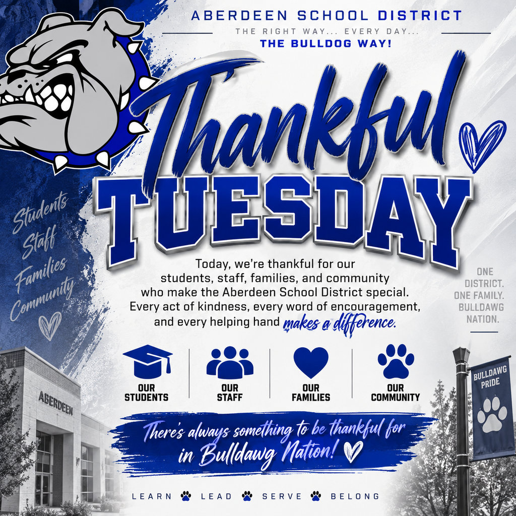 image of thankful tuesday for the aberdeen school district
