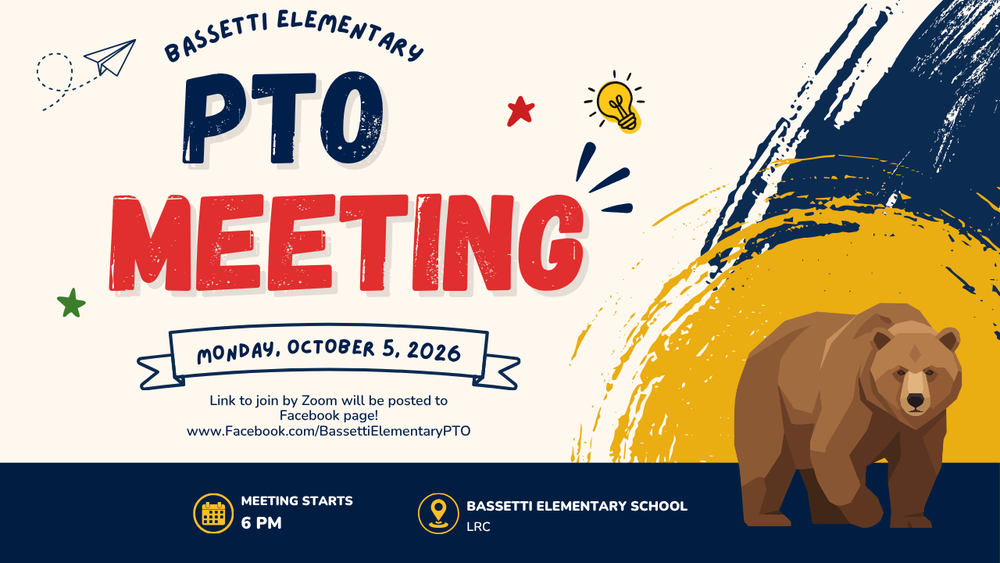 graphic showing the date and  time for PTO Meeting