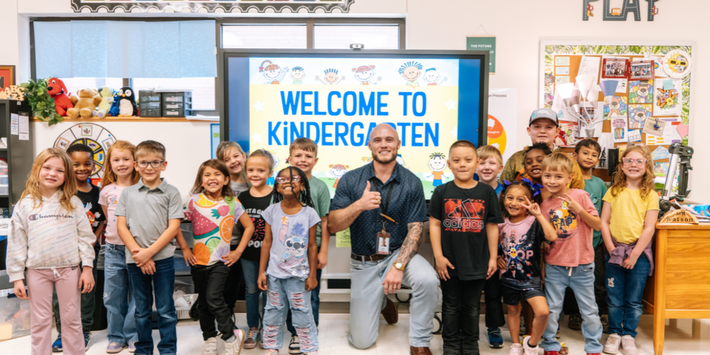 A photo of Noah Watson and his Kindergarten class