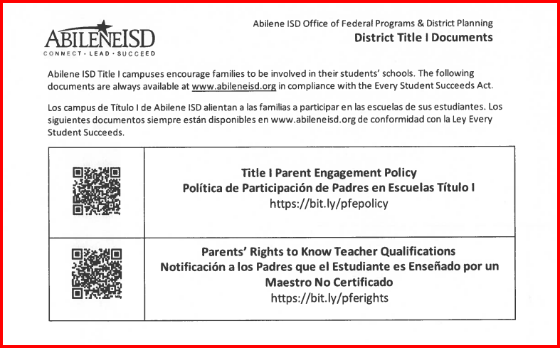 Title I Parent Engagement Policy