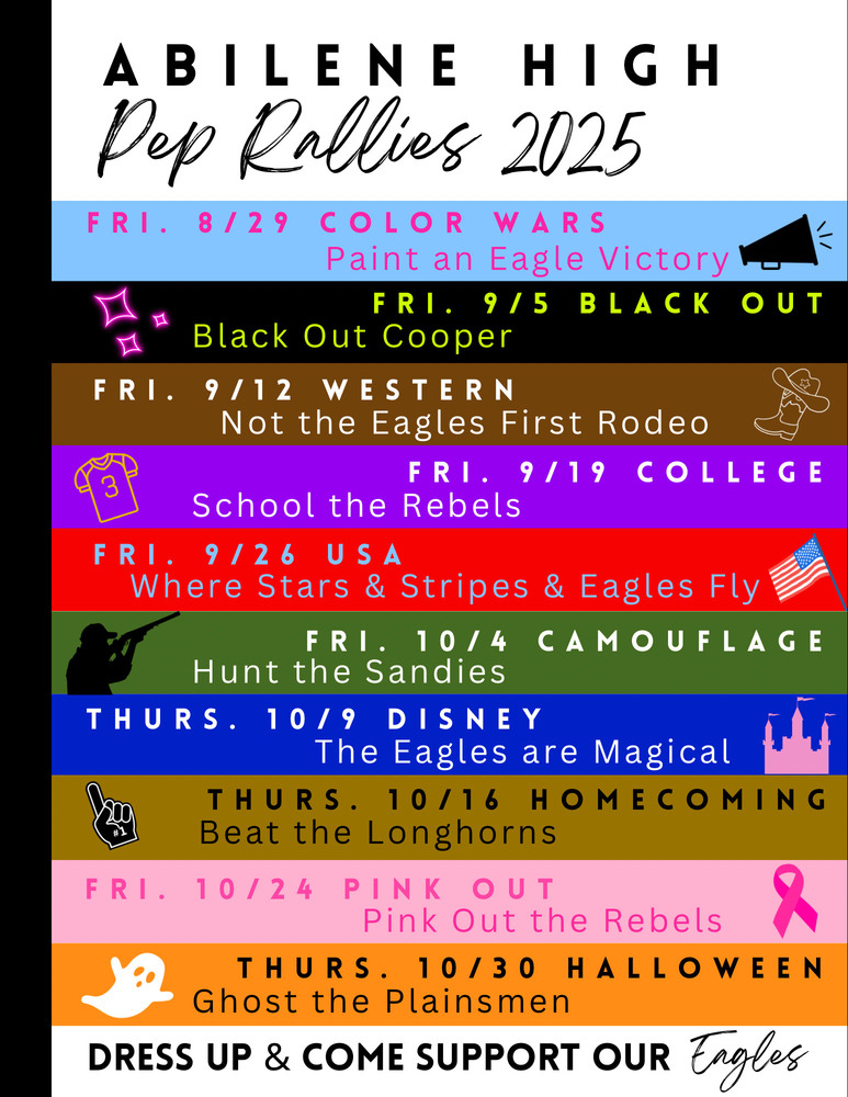 2025 Pep Rally Themes