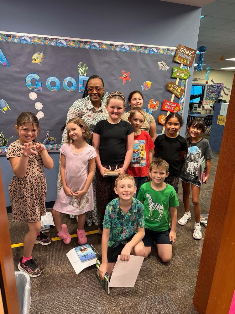 photo of students in the library