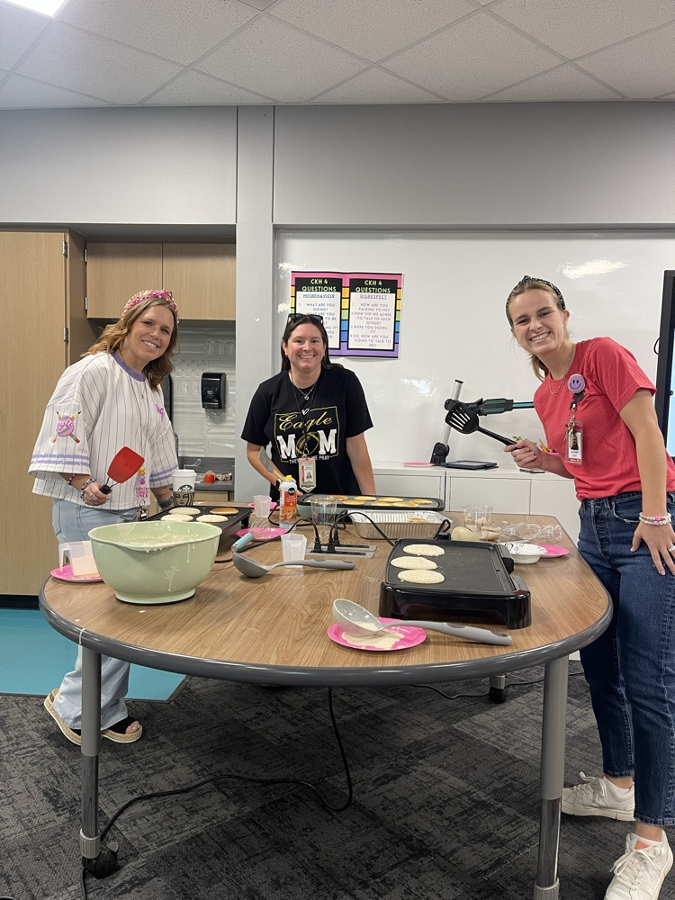 teachers making pancakes