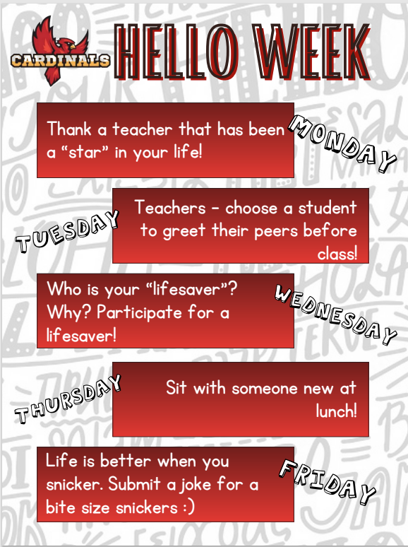 hello week activities