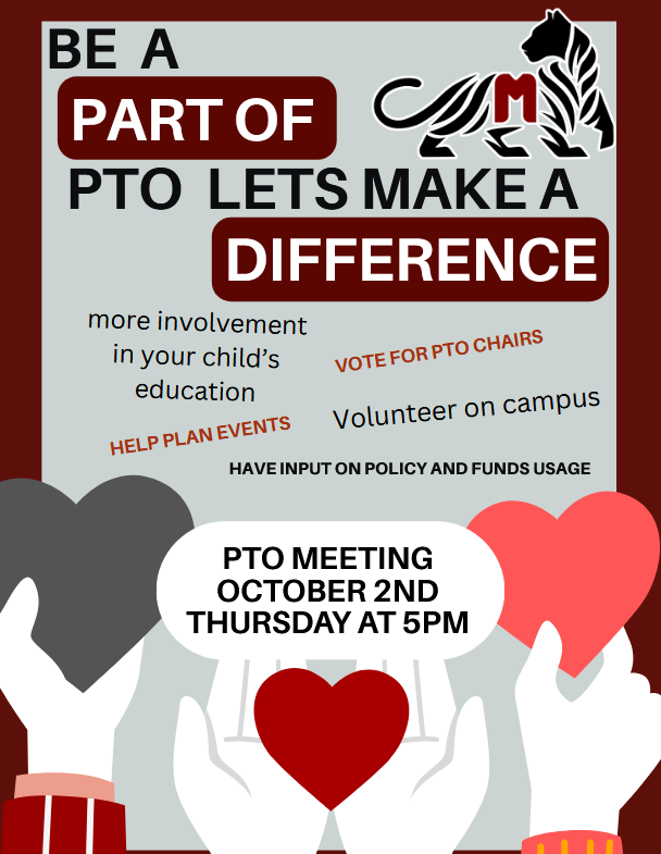Flyer for PTO on Oct 2nd at 5pm.