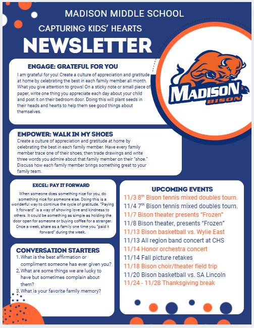 November Madison Bison Newsletter