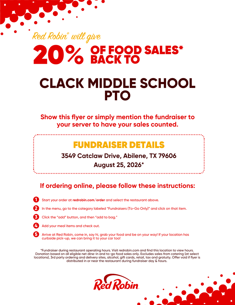 Clack PTO Fundraiser Flier
