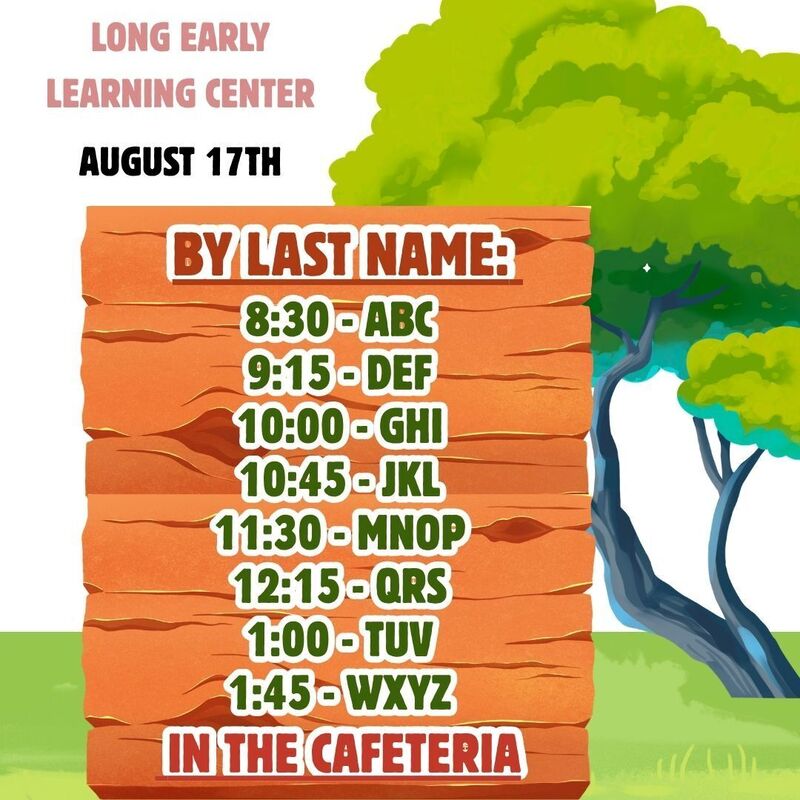 August 17th at Lone ELC Cafeteria