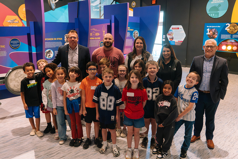 A photo of Mr. Anderson and his class at the Spark Center
