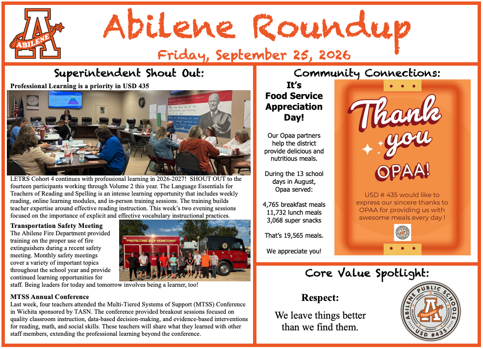 Superintendent update 