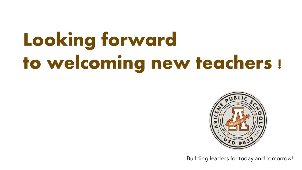 Looking forward welcoming new teachers