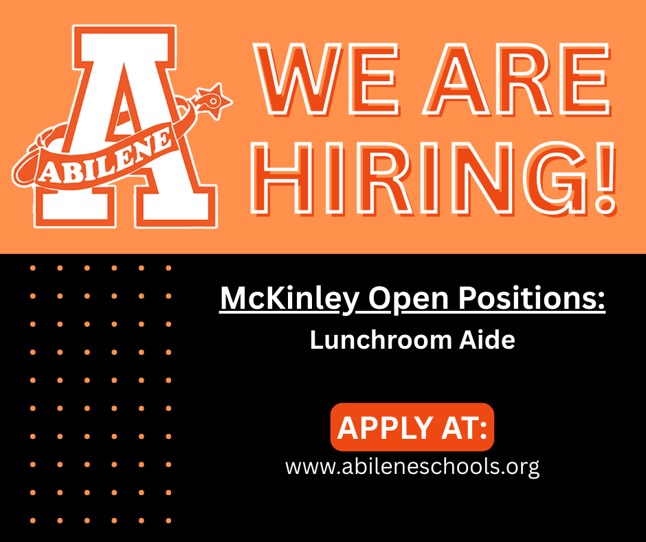 Hiring for a lunchroom aide at McKinley