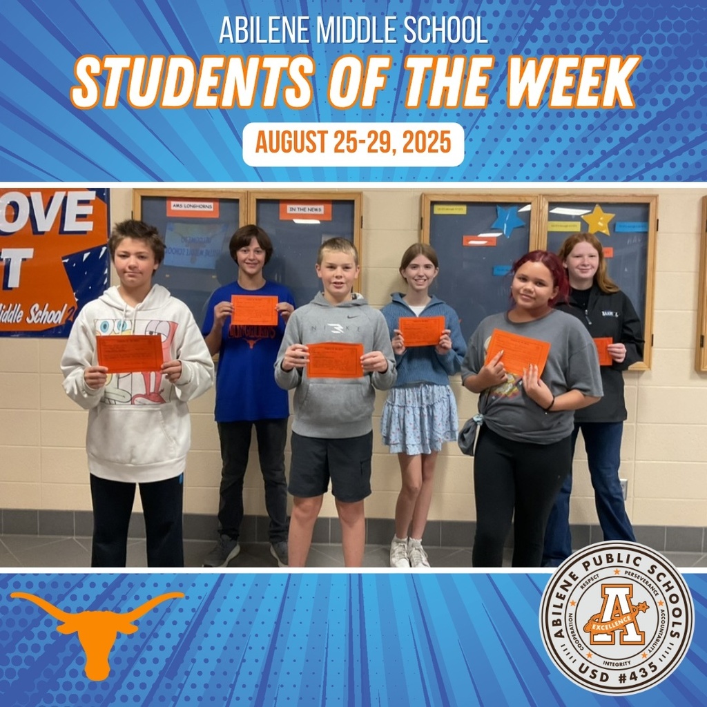 AMS Students of the Week for August 25-29, 2025 (a group of students holding reward certificates)