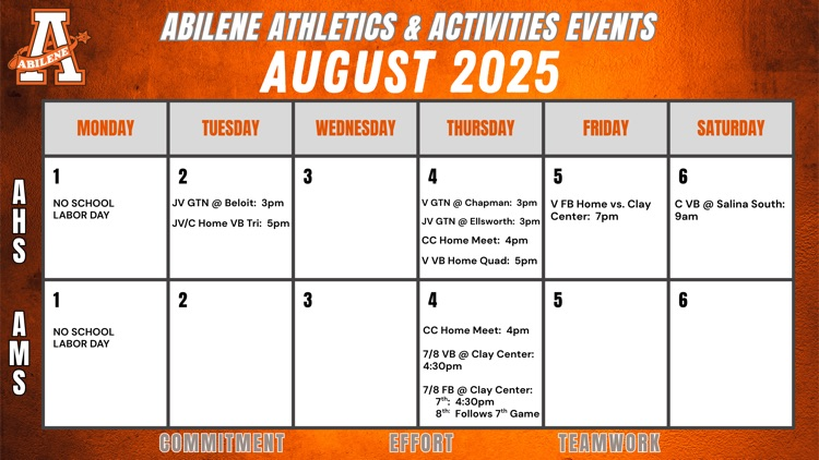 weekly schedule