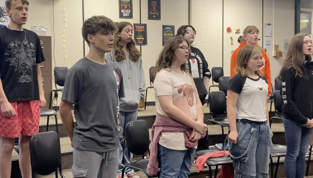 AMS 8th graders in Vocal Music Class