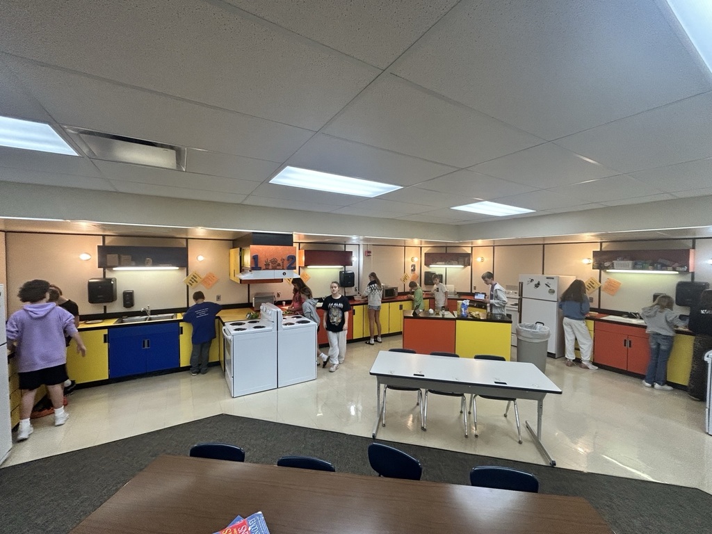 AMS FACS Students cooking in the kitchens for the first time this year!