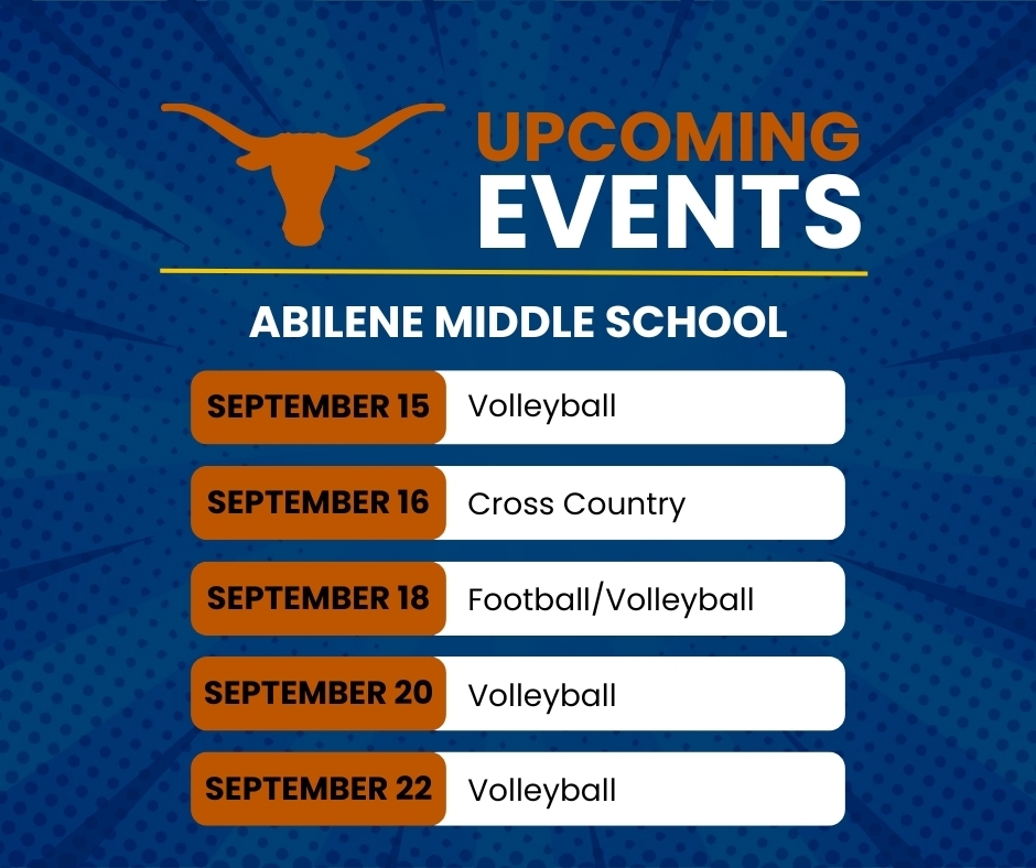 A list of upcoming events