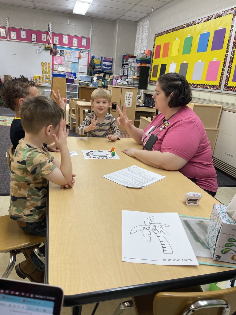 Mrs. Brown's class playing a game to practice counting.