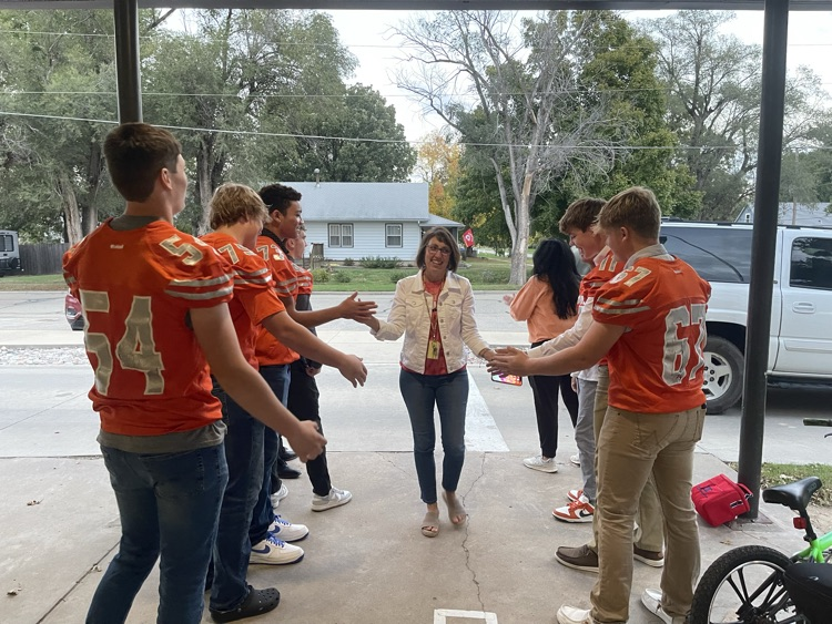 Greeting Mrs. Pekarek