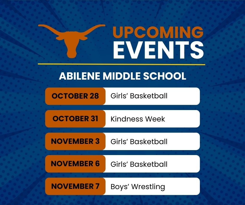 A list of upcoming events