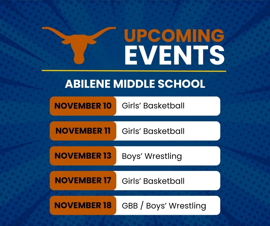 Graphic of the upcoming events