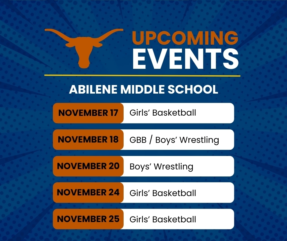 Upcoming events graphic