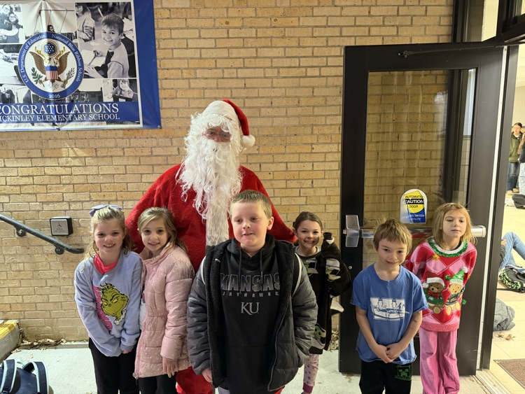 Santa and students