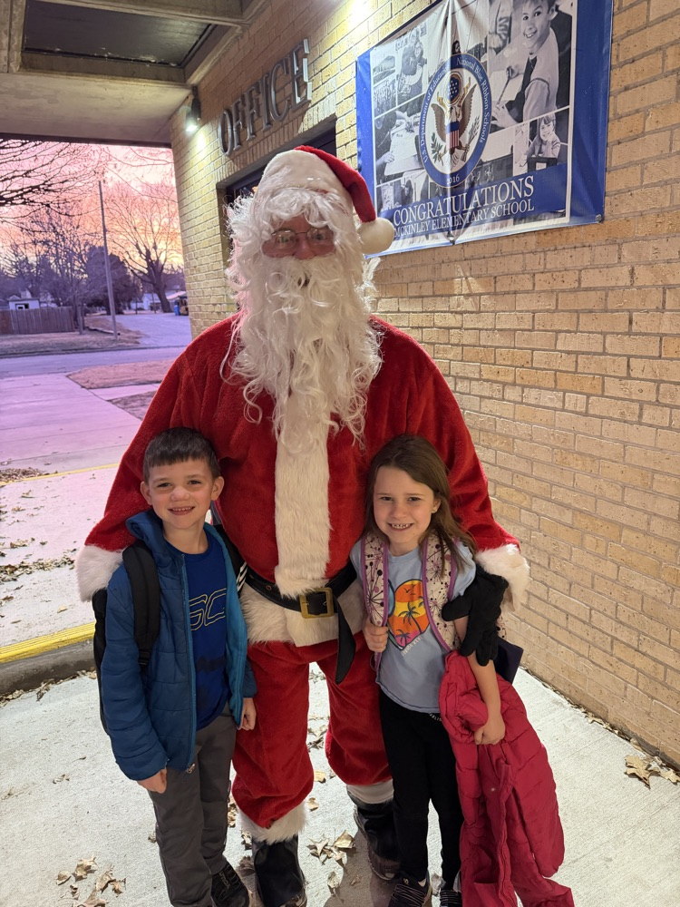 Santa and students