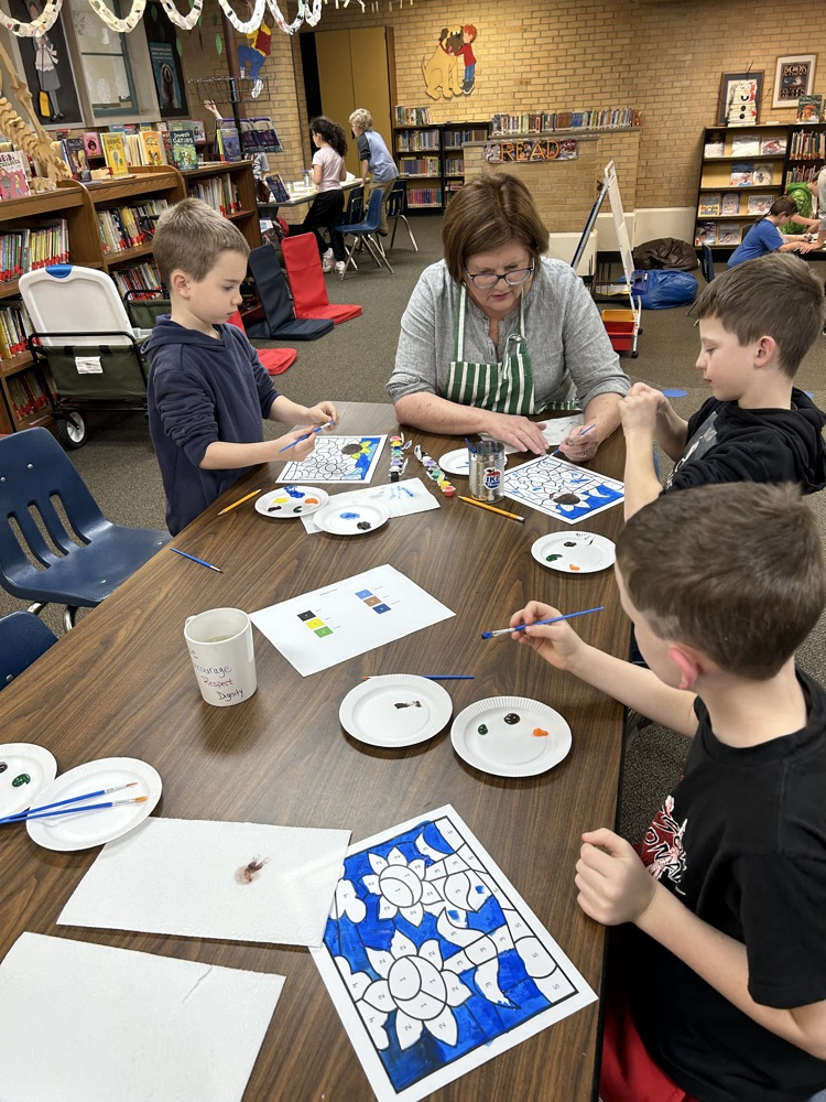 Ike educators doing color by number