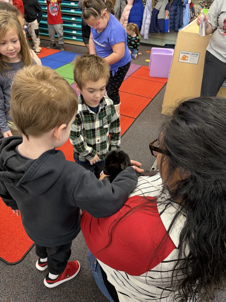 Preschoolers learning about goats.