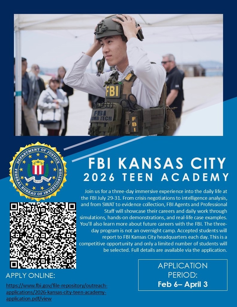 FBI Kansas City 2026 Teen Academy Flyer