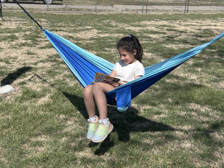 reading in a hammock