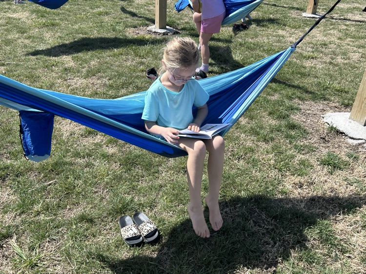 reading in a hammock